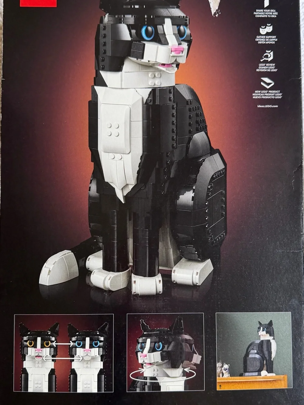LEGO Tuxedo Cat - Black and White Decorative Build